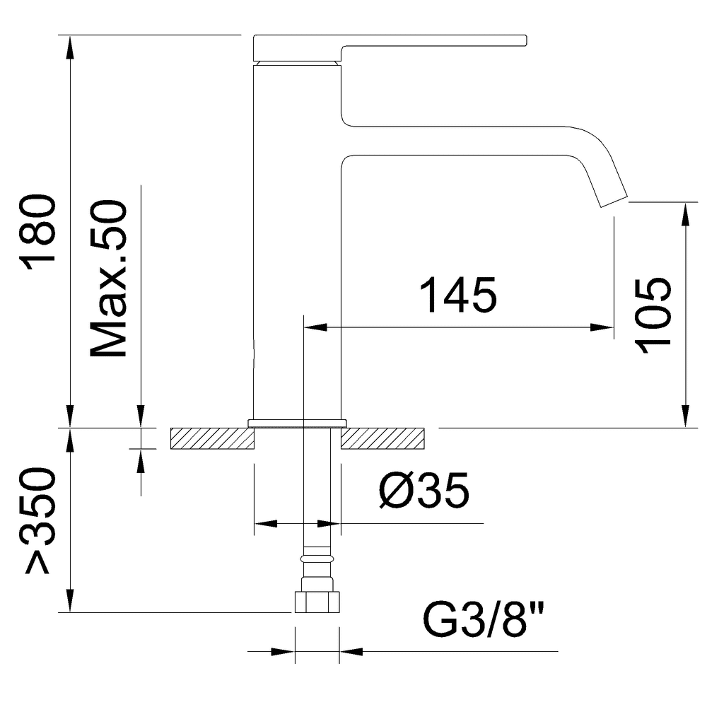 Clever Mitigeur lavabo Velvet I Cascade 105mm – Image 5